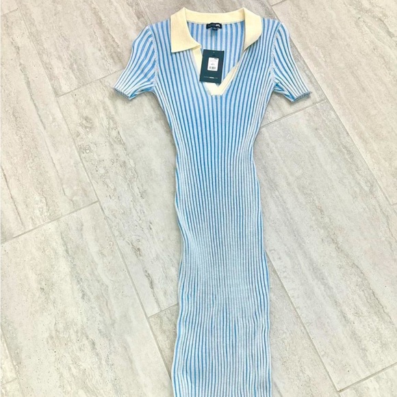 Fashion Nova Dresses & Skirts - Fashion Nova Blue and White Striped Midi Dress